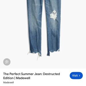 Madewell Distressed Ankle Jeans in Blue